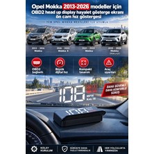 Bowie Opel Mokka 2013-2026 modeller için OBD2 head up display hayalet gösterge ekranı ön cam hız göstergesi