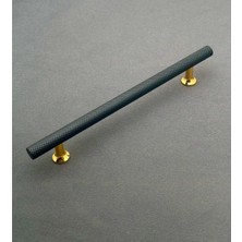 Koldoor Mobilya Dolap Kulpu Mutfak Çekmece Kulpu Çizgili Dal Siyah Gold 224 mm ( 22,4 cm ) 5 Adet