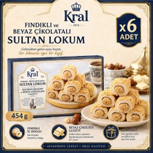 Kral Fındıklı ve Beyaz Çikolatalı Sultan Lokum (454 G) X6 Adet
