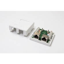 Nets Shop Dne Sıva Üstü 2 Port Cat6 Utp Network Priz Kutusu (Pcb Modüllü)-(5 Adet)