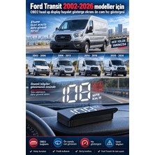 Bowie Ford Transit 2002-2026 modeller için OBD2 head up display hayalet gösterge ekranı ön cam hız göstergesi