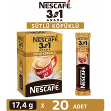 Nescafe 3’ü 1 Arada Sütlü Köpüklü Hazır Kahve 17,4 G X20 Adet