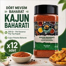 Dört Mevsim Baharat Kajun Patates Baharatı 200 G Pet Kavanoz Flip Top Kapak X12 Adet