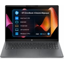 Hp Omnibook 3 Dizüstü Bilgisayar Intel Core 5 310 8gb Ram 512GB SSD Full Hd 16" Win 11 Pro Dizüstübilgisayar