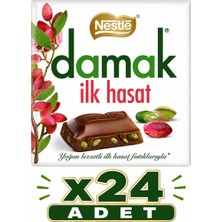 Nestle Nestlé Damak Ilk Hasat Antep Fıstıklı Sütlü Çikolata (60 G) X24 Adet