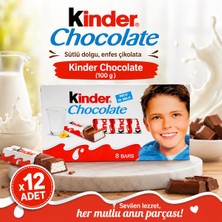 Kinder Sütlü Çikolata 100 G X12 Adet