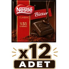 Nestle Nestlé %55 Kakaolu Bitter Çikolata (60 G) X12 Adet