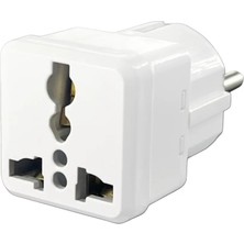 De-Pa 11117 Evrensel Adaptör Üniversal Fiş 16A 220-250V Beyaz P+N+E Fiş Çevirici