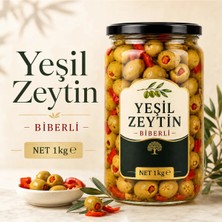Biberli Yeşil Zeytin 1 kg