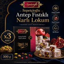 Sepetçioğlu Antep Fıstıklı Narlı Lokum (300 G) X3 Adet
