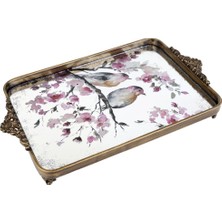 Vitale Lyon Aynalı Kuslu Tepsi 43X25X5CM