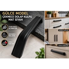 Reis Kulp Çekmece Dolap Kulpu Mat Siyah Gülce Model Lüks Ağır %100 Dolu Alüminyum Mobilya Kulpu 2 cm