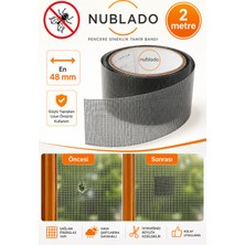 Nublado Bt Yapışkanlı Sineklik Tülü Tamir Bandı Yırtık Kopmuş Delik Fiber Tül Yapıştırma Siyah 48 mm x 2 Met