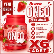 Ülker Oneo Çilek Aromalı Draje Sakız (60 G) X6 Adet