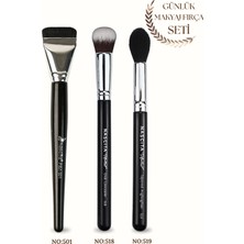 Nascita Artist Serie Oval Kapatıcı Fırçası - 518 & Artist Serie Konik Yapılı Aydınlatıcı Fırçası - 519 & Ultra Ince Kontür Fırçası - 501