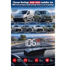 Bowie Citroen Berlingo 2008-2026 modeller için OBD2 head up display hayalet gösterge ekranı ön cam hız göstergesi