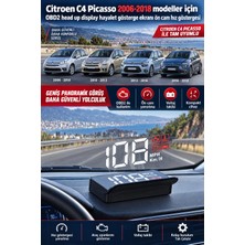 Bowie Citroen C4 Picasso 2006-2018 modeller için OBD2 head up display hayalet gösterge ekranı ön cam hız göstergesi