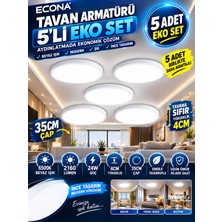 Kartek 5 Adet --35 cm Modern Tavana Sıfır Panel LED Avize 24WATT 6500K Buz Beyazı Işık Uzun Ömürlü,ince Tasarım 24W LED Armatür / Buz Beyazı (6500K) Tasarruflu Tavan Paneli Tavan Armatürü