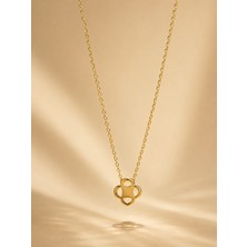Bilfa Gold Kaplama Minimalist Dört Yapraklı Yonca Figürlü Kadın Kolye Şık ve Zarafet Detaylı Bijuteri Kolye