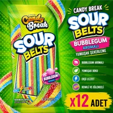 Candy Break Sour Belts Bubblegum Aromalı Yumuşak Şekerleme 127 gr X12 Adet