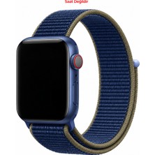 Dexmon Apple Watch 12-11-10 42MM / 6 7 8 9 10 Se Uyumlu 38-40-41MM Hasır Örgü Cırtlı Kumaş Kordon Kayış