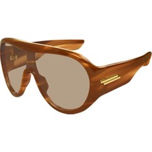 Bottega Veneta BV1345S 007 Unisex Havana Shield Güneş Gözlüğü