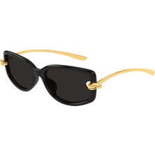 Bottega Veneta BV1440SA 001 Kadın Siyah Gold Knot Güneş Gözlüğü