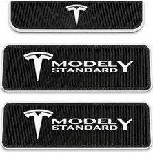 Tesla Model Y STANDART Uyumlu Havalandırma Menfez Koruyucu Seti – Arka Konsol ve Koltuk Altı, 3 Parça, Siyah-Beyaz
