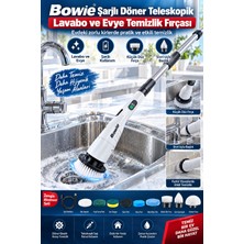 Bowie Şarjlı Döner Teleskopik Lavabo ve Evye Temizlik Fırçası