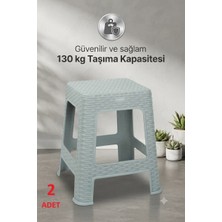 Bahometr Hasır Büyük Boy Sağlam Kaliteli Kalın Tabure GRİ-MA109 ( 2 Adet )
