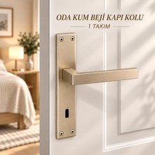 Nzb Aynalı Oda Kapı Kolu (1 Takım) Kum Beji Montaj Vidaları Dahil Oda Tipi Kol