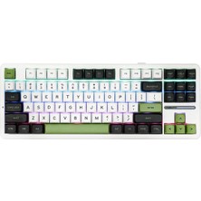 Aula F87 Mekanik Klavye Bluetooth Bağlantılı Oyun İçin TKL Tuş Formu ile Ergonomik Tasarım Yeşil