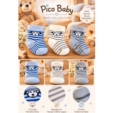 Pico Baby 3'lü Yenidoğan Bebek Ayıcık Desenli Havlu Çorap