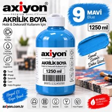 Axiyon Art Akrilik Boya 1250 ml Mavi – Su Bazlı Hobi ve Dekoratif Boya