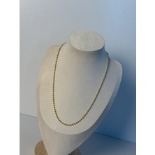 CM Jewelry Gold Renk Boncuk Zincir Sade Tasarım Kolye