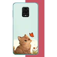 Aksesuarist Redmi Note 9 Pro-9s Uyumlu Minik Kedi Baskılı Silikon Kılıf