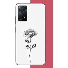 Aksesuarist Redmi Note 11 Pro 4g Uyumlu Siyah Gül Baskılı Silikon Kılıf