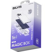 Efnaz Style Apple iPhone 13 Pro Max Bilvis 5in1 5d Magic Hayalet Cam Ekran Koruyucu - Siyah