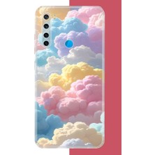 Aksesuarist Redmi Note 8 Uyumlu Renkli Bulut Baskılı Silikon Kılıf