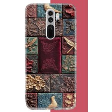 Aksesuarist Redmi Note 8 Pro Uyumlu Kumaş Blok Baskılı Silikon Kılıf