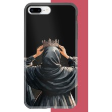 Aksesuarist iPhone 7 Plus-8 Plus Uyumlu Taç Baskılı Silikon Kılıf