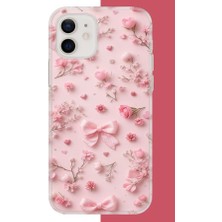 Aksesuarist iPhone 11 Uyumlu Pembe Fiyonk Gül.jpeg Baskılı Silikon Kılıf