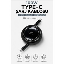Poybox Loop 100W Type-C To Type-C Makaralı Hızlı Şarj Kablosu – Çek-Bırak Otomatik Toplanan Gelişmiş Tasarım (Tablet, Telefon Uyumlu)
