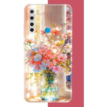 Aksesuarist Redmi Note 8 Uyumlu Vazodaki Çiçek Baskılı Silikon Kılıf