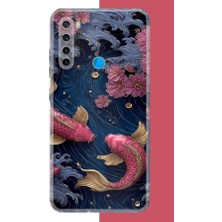 Aksesuarist Redmi Note 8 Uyumlu Kırmızı Balıklar Baskılı Silikon Kılıf