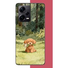 Aksesuarist Redmi Note 12 Pro Plus Uyumlu Peluş Köpek Baskılı Silikon Kılıf