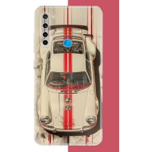 Aksesuarist Redmi Note 8 Uyumlu Kırmızı Çizgili Porsche Baskılı Silikon Kılıf