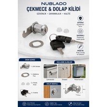 Nublado Çekmece ve Dolap Kilidi 19 mm Metal Gövde 2 Anahtarlı Mobilya Posta Kutusu Kilidi