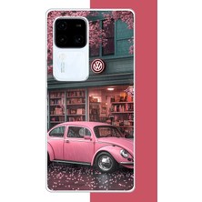 Aksesuarist Vivo V30 Uyumlu Pembe Vos Vos Baskılı Silikon Kılıf