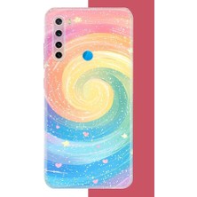 Aksesuarist Redmi Note 8 Uyumlu Gökkuşağı Girdap Baskılı Silikon Kılıf